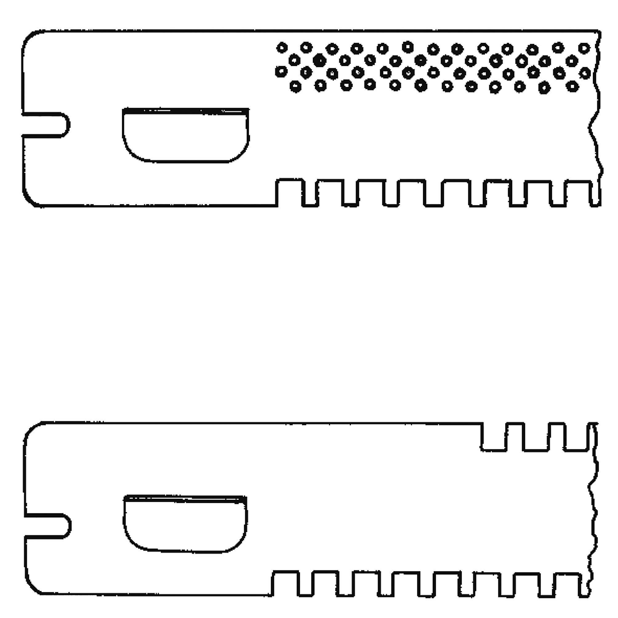 Porticina a saracinesca dentata e forata in lamiera 380 mm con guide e manigliette per arnia 10 telaini